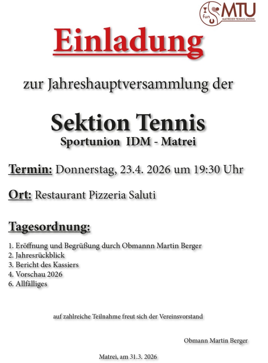 Jahreshauptversammlung